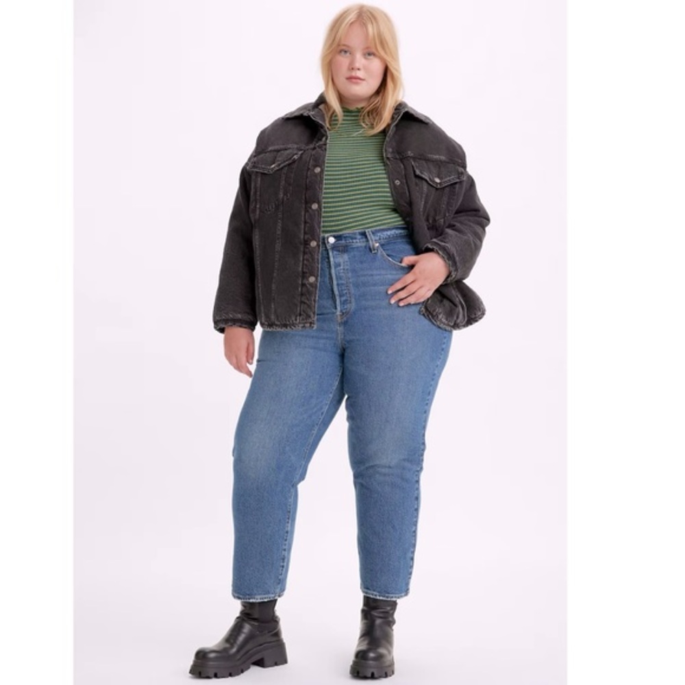 Levi’s Ribcage Straight Ankle High Rise Jeans Button Fly Women’s Plus Size 20W